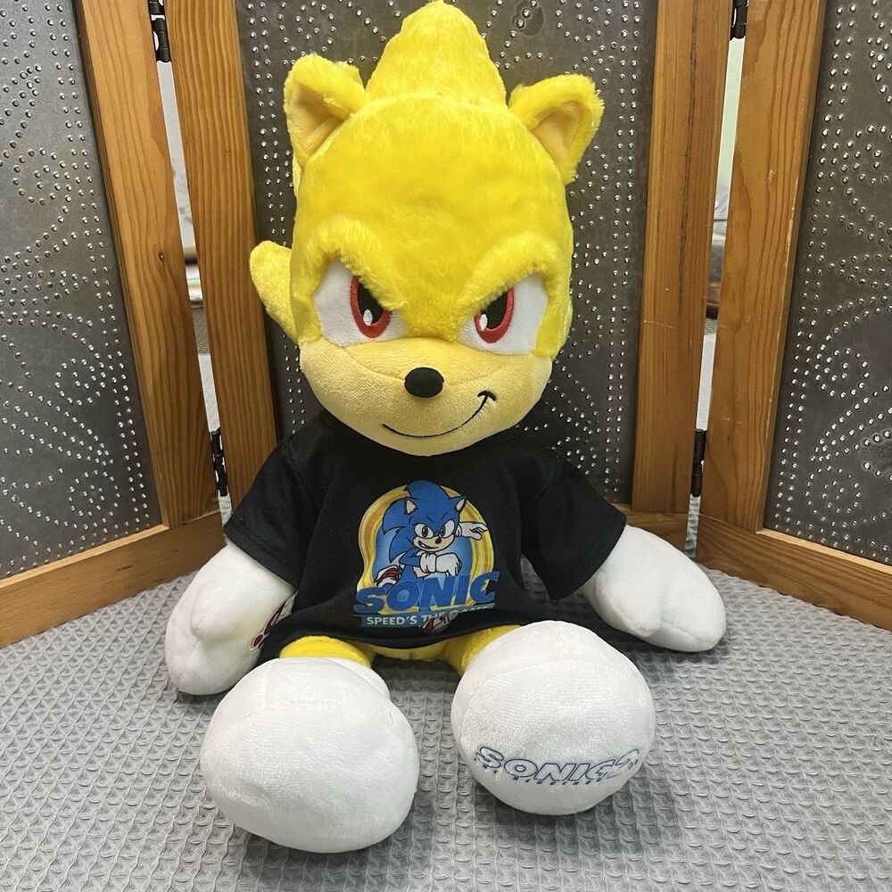 Sonic the Hedgehog 2 Build-A-Bear Super Sonic Yellow Plush Stuffed Tails & Shirt